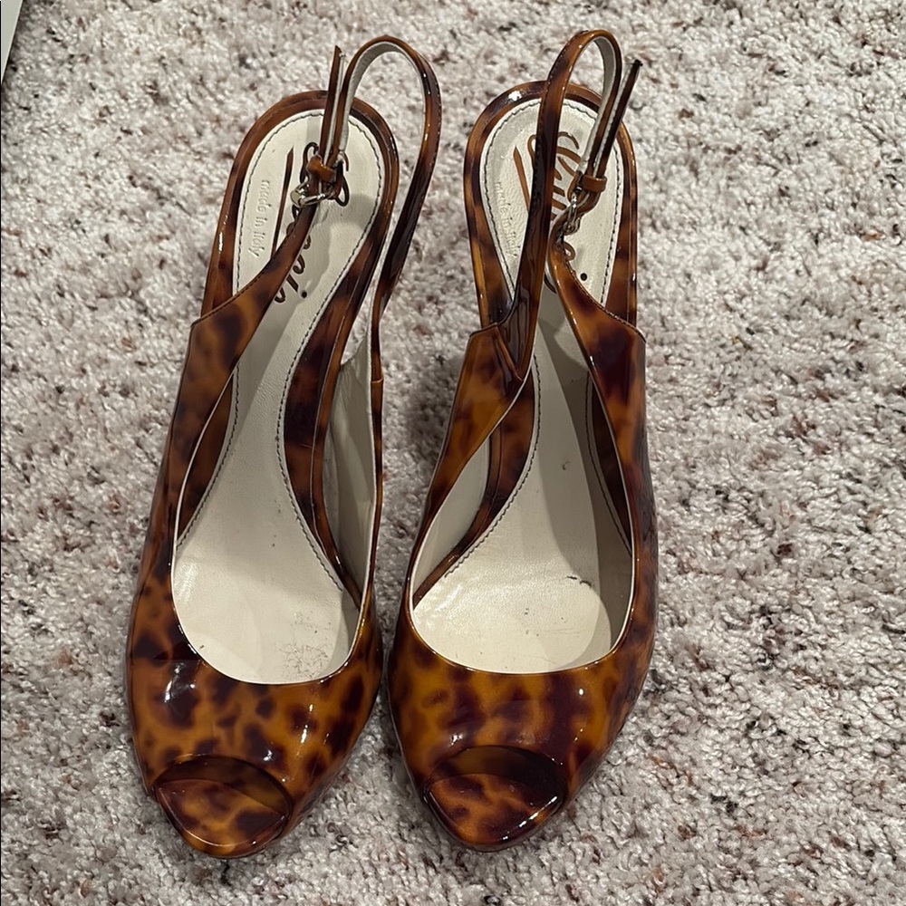Women's Brown Slingback Peep Toe Shoes